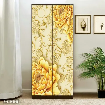 Self Adhesive Almirah Stickers, Wall Stickers, Decorative Sticker Wallpaper for Home Wardrobe Doors (MarieGoldAlmira) PVC Vinyl Size Large (39 x 84 Inch)