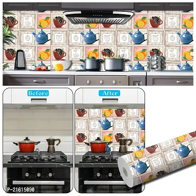 DeCorner-Wallpaper for Kitchen Waterproof | Wallpaper for Kitchen Oil Proof |Kitchen Wallpaper Size (40x200) Cm Decorations Kitchen Self Wallpaper Wall Stickers for Kitchen Wall Fruit wali Tile-thumb3