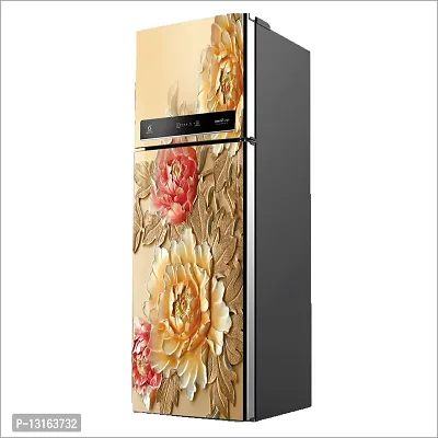 Self Adhesive Fridge Sticker Single/Double Door Full Size (160x60) Cm Fridge Stickers | Refrigerator Wall Stickers for Kitchen Decoration | Sticker for Fridge Door (ThreeFlower)-thumb5