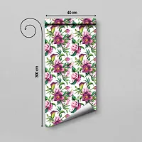 DeCorner - Self Adhesive Wallpaper for Walls (LillyFlower) Extra Large Size (300x40) Cm Wall Stickers for Bedroom | Wall Stickers for Living Room | Wall Stickers for Kitchen | Pack of-1-thumb1