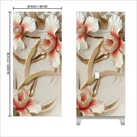 Self Adhesive Almirah Stickers, Wall Stickers, Decorative Sticker Wallpaper for Home Wardrobe Doors (GlassLeafAlmira) PVC Vinyl Size Large (39 x 84 Inch)-thumb1