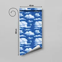 Self Adhesive Wallpapers (BlueSkyCloud) Wall Stickers Extra Large (300x40cm) for Bedroom | Livingroom | Kitchen | Hall Etc-thumb1