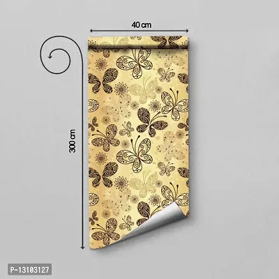 WALLWEAR - Self Adhesive Wallpaper For Walls And Wall Sticker For Home D&eacute;cor (GoldenButterfly) Extra Large Size (300x40cm) 3D Wall Papers For Bedroom, Livingroom, Kitchen, Hall, Office Etc Decorations-thumb2