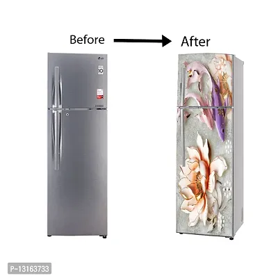 Self Adhesive Fridge Sticker Single/Double Door Full Size (160x60) Cm Fridge Stickers | Refrigerator Wall Stickers for Kitchen Decoration | Sticker for Fridge Door (TwoFish)-thumb5