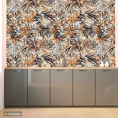 Self Adhesive Wallpapers (TigerSkin) Wall Stickers Extra Large (300x40cm) for Bedroom | Livingroom | Kitchen | Hall Etc-thumb4