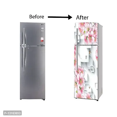 Self Adhesive Fridge Sticker Single/Double Door Full Size (160x60) Cm Fridge Stickers | Refrigerator Wall Stickers for Kitchen Decoration | Sticker for Fridge Door (BeeFlower)-thumb5