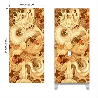 Self Adhesive Almirah Stickers, Wall Stickers, Decorative Sticker Wallpaper for Home Wardrobe Doors (DragonzaAlmira) PVC Vinyl Size Large (39 x 84 Inch)-thumb1