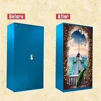 Self Adhesive Almirah Stickers, Wall Stickers, Decorative Sticker Wallpaper for Home Wardrobe Doors (PalaceWindowViewAlmira) PVC Vinyl Size Large (39 x 84 Inch)-thumb3