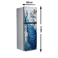 Self Adhesive Fridge Sticker Single/Double Door Full Size (160x60) Cm Fridge Stickers | Refrigerator Wall Stickers for Kitchen Decoration | Sticker for Fridge Door (3DPeacock)-thumb1