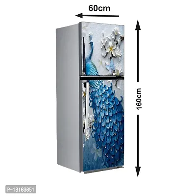 Self Adhesive Fridge Sticker Single/Double Door Full Size (160x60) Cm Fridge Stickers | Refrigerator Wall Stickers for Kitchen Decoration | Sticker for Fridge Door (3DPeacock)-thumb2