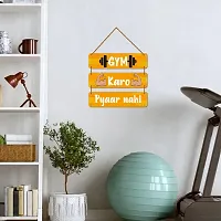 DeCorner Decorative Wooden Printed all Hanger | Wall Hanging Decor | Wall Decor | Wall Decorative Showpiece (30x30) Cm Wall Decor Hanging| Funky Slogan (Gym Karo Pyaar Nahi).-thumb3