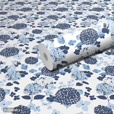 WALLWEAR - Self Adhesive Wallpaper For Walls And Wall Sticker For Home D&eacute;cor (BlueFlowerLeaf) Extra Large Size (300x40cm) 3D Wall Papers For Bedroom, Livingroom, Kitchen, Hall, Office Etc Decorations