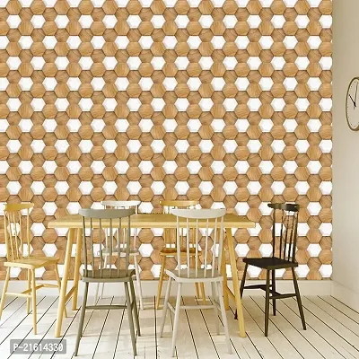 DeCorner - Self Adhesive Wallpaper for Walls (WoodenHexagon) Extra Large Size (300x40) Cm Wall Stickers for Bedroom | Wall Stickers for Living Room | Wall Stickers for Kitchen | Pack of-1-thumb2