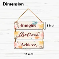 DeCorner Decorative Wooden Printed all Hanger | Wall Decor for Living Room | Wall Hangings for Home Decoration | Bedroom Wall Decor | Wooden Wall Hangings Home.(Imagine Believe Achieve)-thumb1