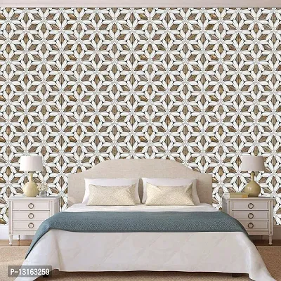 Self Adhesive Wallpapers (CoffeeWhiteFlower) Wall Stickers Extra Large (300x40cm) for Bedroom | Livingroom | Kitchen | Hall Etc-thumb4