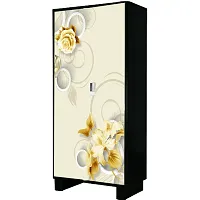 Self Adhesive Almirah Stickers, Wall Stickers, Decorative Sticker Wallpaper for Home Wardrobe Doors (RoseGoldAlmira) PVC Vinyl Size Large (39 x 84 Inch)-thumb3