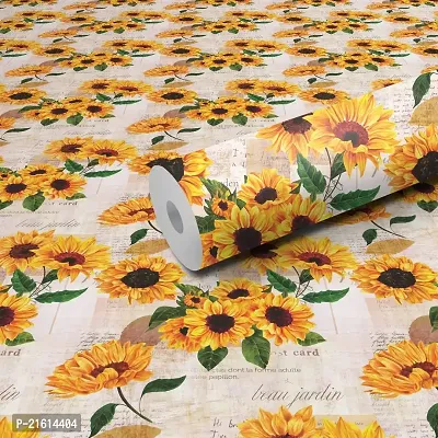 DeCorner - Self Adhesive Wallpaper for Walls (GreetingSunflower) Extra Large Size (300x40) Cm Wall Stickers for Bedroom | Wall Stickers for Living Room | Wall Stickers for Kitchen | Pack of-1-thumb0