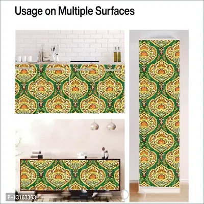 Self Adhesive Wallpapers (JaipurTextureYellow) Wall Stickers Extra Large (300x40cm) for Bedroom | Livingroom | Kitchen | Hall Etc-thumb5