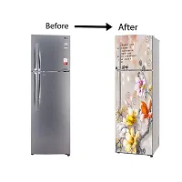 Self Adhesive Fridge Sticker Single/Double Door Full Size (160x60) Cm Fridge Stickers | Refrigerator Wall Stickers for Kitchen Decoration | Sticker for Fridge Door (JointFlower)-thumb4