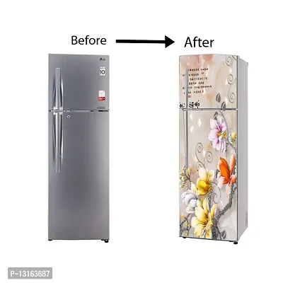 Self Adhesive Fridge Sticker Single/Double Door Full Size (160x60) Cm Fridge Stickers | Refrigerator Wall Stickers for Kitchen Decoration | Sticker for Fridge Door (JointFlower)-thumb5