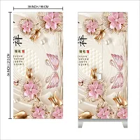 Self Adhesive Almirah Stickers, Wall Stickers, Decorative Sticker Wallpaper for Home Wardrobe Doors (ChinaFlowerAlmira) PVC Vinyl Size Large (39 x 84 Inch)-thumb1