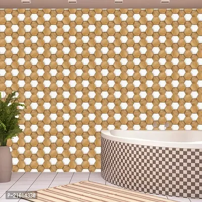 DeCorner - Self Adhesive Wallpaper for Walls (WoodenHexagon) Extra Large Size (300x40) Cm Wall Stickers for Bedroom | Wall Stickers for Living Room | Wall Stickers for Kitchen | Pack of-1-thumb5