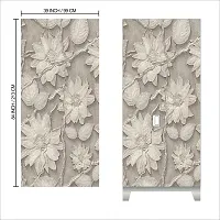 Self Adhesive Almirah Stickers, Wall Stickers, Decorative Sticker Wallpaper for Home Wardrobe Doors (RetroFlowerAlmira) PVC Vinyl Size Large (39 x 84 Inch)-thumb1