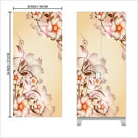 Self Adhesive Almirah Stickers, Wall Stickers, Decorative Sticker Wallpaper for Home Wardrobe Doors (FloralCornerAlmira) PVC Vinyl Size Large (39 x 84 Inch)-thumb1