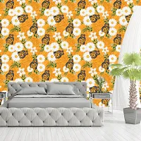 WALLWEAR - Self Adhesive Wallpaper For Walls And Wall Sticker For Home D&eacute;cor (ButterflyWithSunflower) Extra Large Size (300x40cm) 3D Wall Papers For Bedroom, Livingroom, Kitchen, Hall, Office Etc Decorations-thumb2