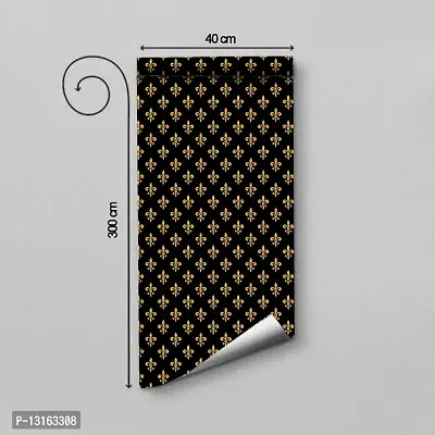 Self Adhesive Wallpapers (GoldStampFlower) Wall Stickers Extra Large (300x40cm) for Bedroom | Livingroom | Kitchen | Hall Etc-thumb2