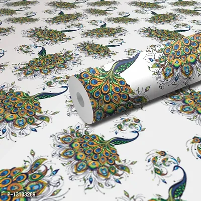 WALLWEAR - Self Adhesive Wallpaper For Walls And Wall Sticker For Home D&eacute;cor (Peacock) Extra Large Size (300x40cm) 3D Wall Papers For Bedroom, Livingroom, Kitchen, Hall, Office Etc Decorations