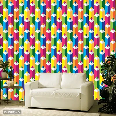 WALLWEAR - Self Adhesive Wallpaper For Walls And Wall Sticker For Home D&eacute;cor (PencilColour) Extra Large Size (300x40cm) 3D Wall Papers For Bedroom, Livingroom, Kitchen, Hall, Office Etc Decorations-thumb4