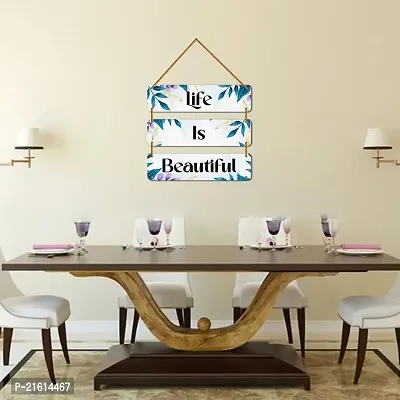 DeCorner Decorative Wooden Printed all Hanger | Wall Decor for Living Room | Wall Hangings for Home Decoration | Bedroom Wall Decor | Wooden Wall Hangings Home.(Life Is Beautiful)-thumb2