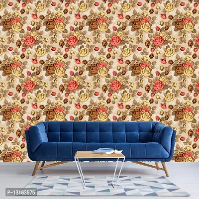 Self Adhesive Wallpapers (VintageRose) Wall Stickers Extra Large (300x40cm) for Bedroom | Livingroom | Kitchen | Hall Etc-thumb3