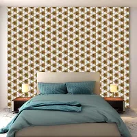 WALLWEAR - Self Adhesive Wallpaper For Walls And Wall Sticker For Home D&eacute;cor (YellowWhiteTriangle) Extra Large Size (300x40cm) 3D Wall Papers For Bedroom, Livingroom, Kitchen, Hall, Office Etc Decorations-thumb2