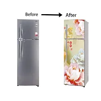 Self Adhesive Fridge Sticker Single/Double Door Full Size (160x60) Cm Fridge Stickers | Refrigerator Wall Stickers for Kitchen Decoration | Sticker for Fridge Door (FlowerIce)-thumb4