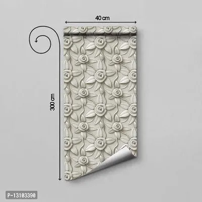 WALLWEAR - Self Adhesive Wallpaper For Walls And Wall Sticker For Home D&eacute;cor (WhiteRose) Extra Large Size (300x40cm) 3D Wall Papers For Bedroom, Livingroom, Kitchen, Hall, Office Etc Decorations-thumb2