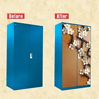 Self Adhesive Almirah Stickers, Wall Stickers, Decorative Sticker Wallpaper for Home Wardrobe Doors (FlowerRobeAlmira) PVC Vinyl Size Large (39 x 84 Inch)-thumb3