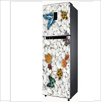 Self Adhesive Fridge Sticker Single/Double Door Full Size (160x60) Cm Fridge Stickers | Refrigerator Wall Stickers for Kitchen Decoration | Sticker for Fridge Door (StoneAndButterfly)-thumb2