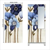 Self Adhesive Almirah Stickers, Wall Stickers, Decorative Sticker Wallpaper for Home Wardrobe Doors (LongStickFlowerAlmira) PVC Vinyl Size Large (39 x 84 Inch)-thumb1