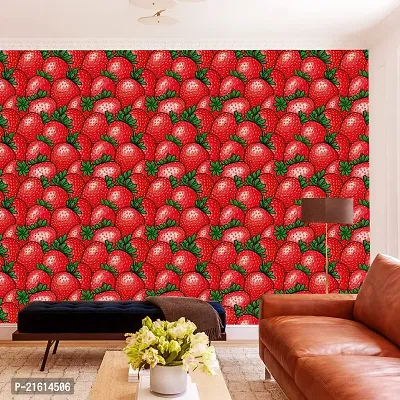 DeCorner - Self Adhesive Wallpaper for Walls (Strawberry) Extra Large Size (300x40) Cm Wall Stickers for Bedroom | Wall Stickers for Living Room | Wall Stickers for Kitchen | Pack of-1-thumb3