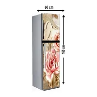 Self Adhesive Fridge Sticker Single/Double Door Full Size (160x60) Cm Fridge Stickers | Refrigerator Wall Stickers for Kitchen Decoration | Sticker for Fridge Door (PinkRose)-thumb1