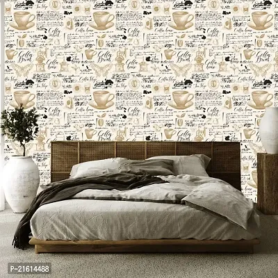 DeCorner - Self Adhesive Wallpaper for Walls (CoffeeShop) Extra Large Size (300x40) Cm Wall Stickers for Bedroom | Wall Stickers for Living Room | Wall Stickers for Kitchen | Pack of-1-thumb5