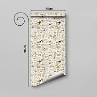 WALLWEAR - Self Adhesive Wallpaper For Walls And Wall Sticker For Home D&eacute;cor (CoffeeShop) Extra Large Size (300x40cm) 3D Wall Papers For Bedroom, Livingroom, Kitchen, Hall, Office Etc Decorations-thumb1