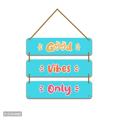 DeCorner Decorative Wooden Printed all Hanger | Wall Decor for Living Room | Wall Hangings for Home Decoration | Bedroom Wall Decor | Wooden Wall Hangings Home.(Good Vibes Only)