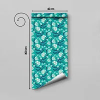 Self Adhesive Wallpapers (AquaGreenFlower) Wall Stickers Extra Large (300x40cm) for Bedroom | Livingroom | Kitchen | Hall Etc-thumb1