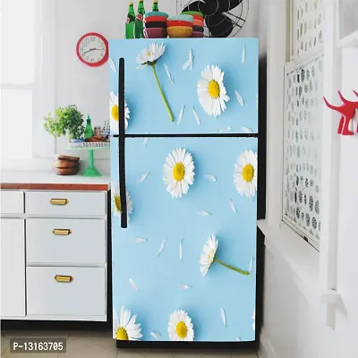 Self Adhesive Fridge Sticker Single/Double Door Full Size (160x60) Cm Fridge Stickers | Refrigerator Wall Stickers for Kitchen Decoration | Sticker for Fridge Door (PolkaFlower)-thumb3