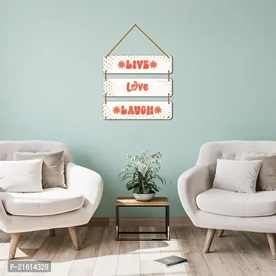 DeCorner Decorative Wooden Printed all Hanger | Wall Decor for Living Room | Wall Hangings for Home Decoration | Bedroom Wall Decor | Wooden Wall Hangings Home.(Live love Laugh)-thumb3