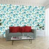 Self Adhesive Wallpapers (BlueFlower) Wall Stickers Extra Large (300x40cm) for Bedroom | Livingroom | Kitchen | Hall Etc-thumb3