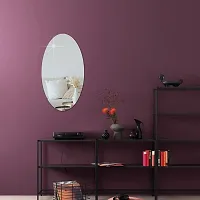 DeCorner -Self Adhesive Plastic Oval Mirror for Wall Stickers (30x20) cm Frameless Flexible Mirror for Bathroom | Bedroom | Living Room (L-Oval Mirror) Mirror Wall Decor-thumb2